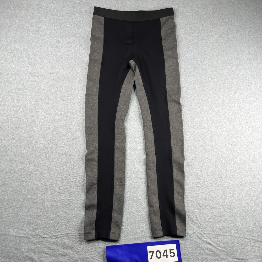 BCBGMaxAzria Leggings Womens Medium Casual Stretch Gray Black Stripe